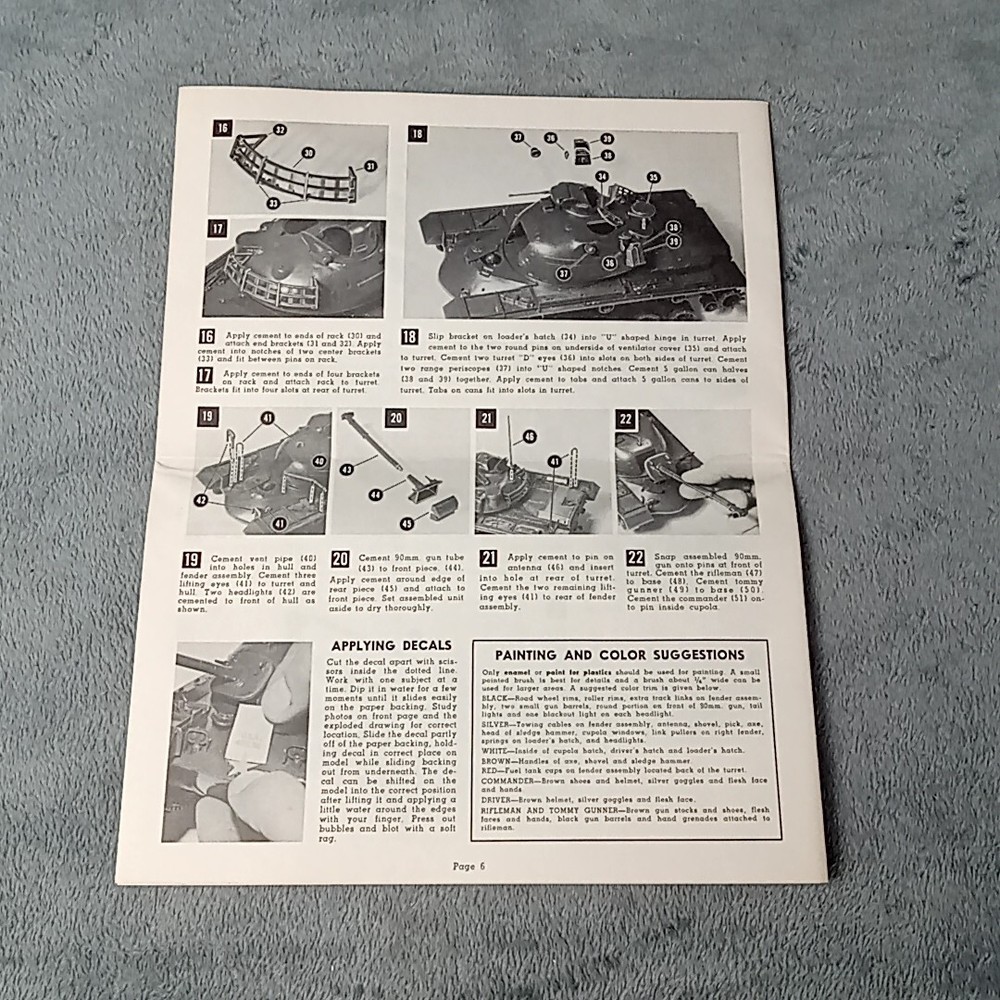 Patton Tank Replacement INSTRUCTIONS 1966 Monogram M48A2 Model Kit 6863