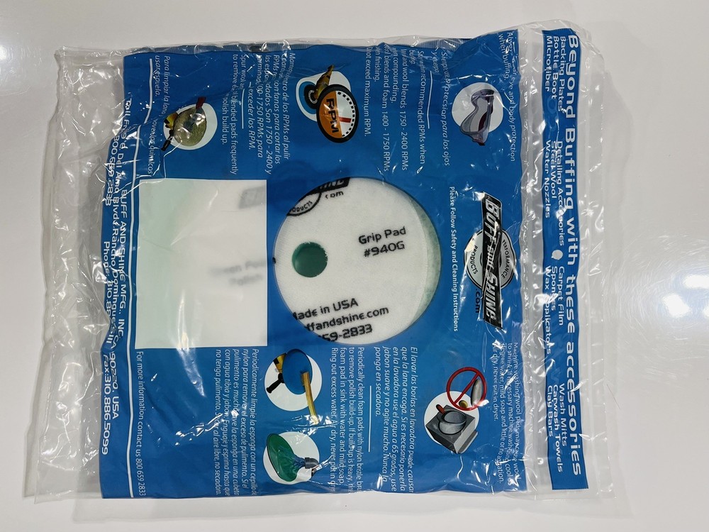 Buff & Shine 9" Hook & Loop Medium Cut Green Soft Contour Edge Foam Buffing Pad