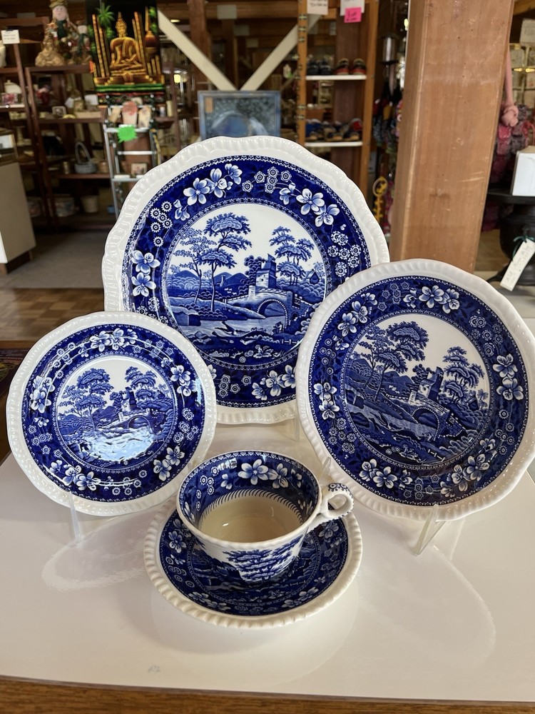 Spode Blue Tower  5-Piece Place Setting Bone China England