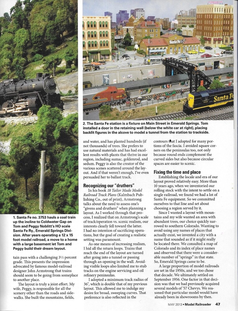 Model Railroader April 2013 River Canyon Santa Fe Layout Scratchbuilt Structutes