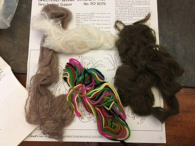 Mice Bernat Stitchery Kit SING FOR YOUR SUPPER SO-8079 12x16" barely started