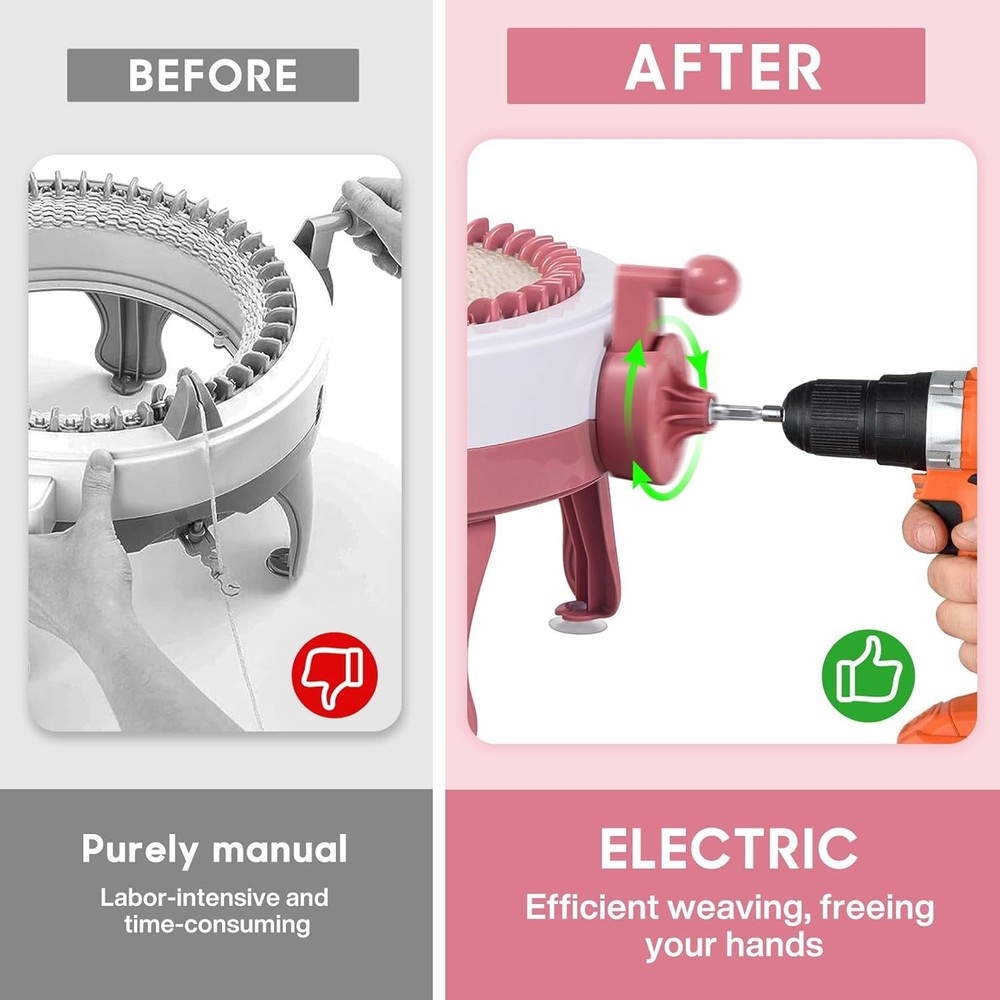 Knitting Machine Adapter Quick Knit Machine Attachment with Hexagonal Drill
