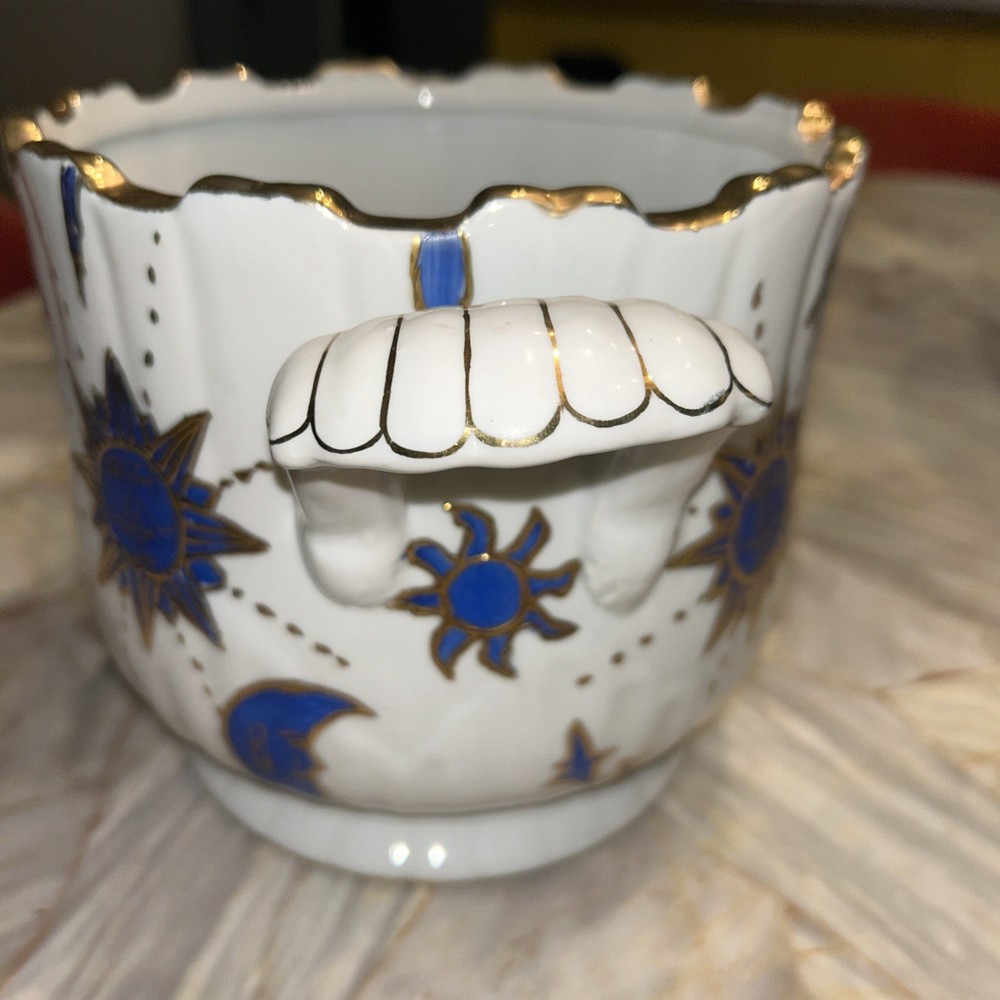 SPI Celestial Planter Gold Trim 6.75” Tall