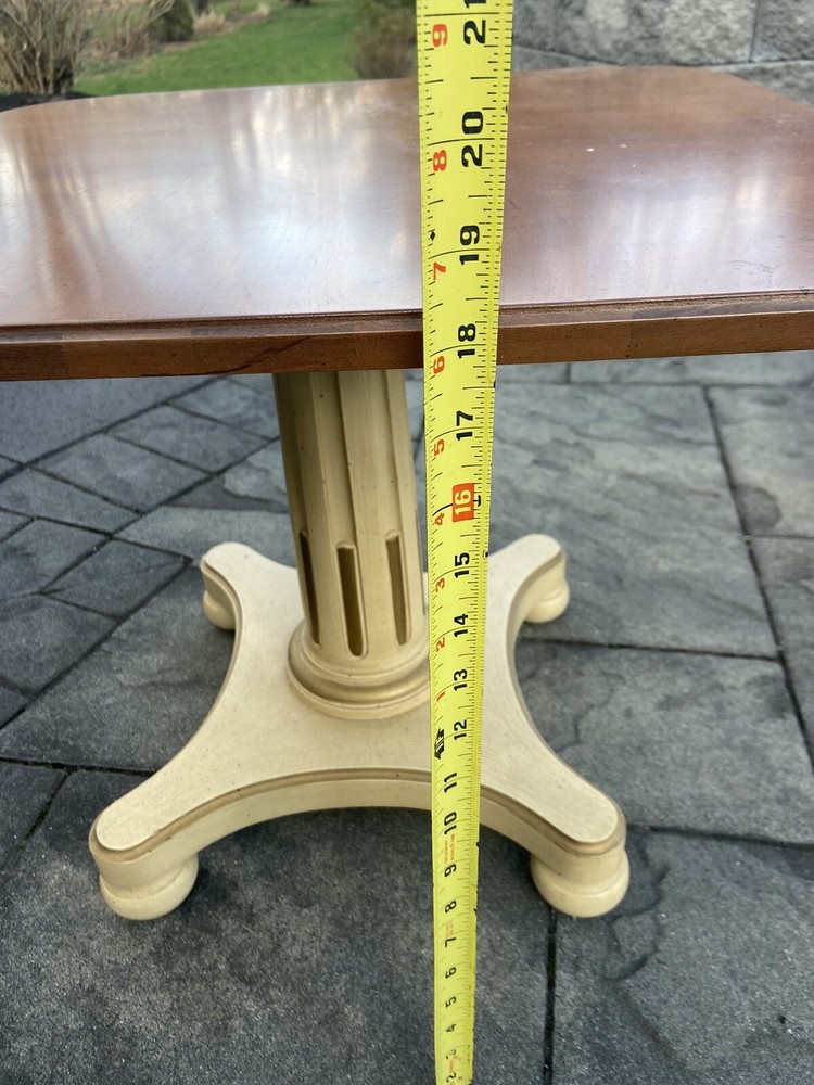 Vintage Henredon Neo Classical Regency Walnut Pillar End Tables - A Pair
