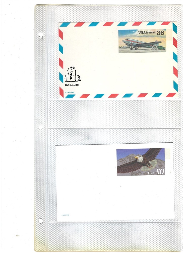 US: 2 postal cards NEW/used MNH 122931