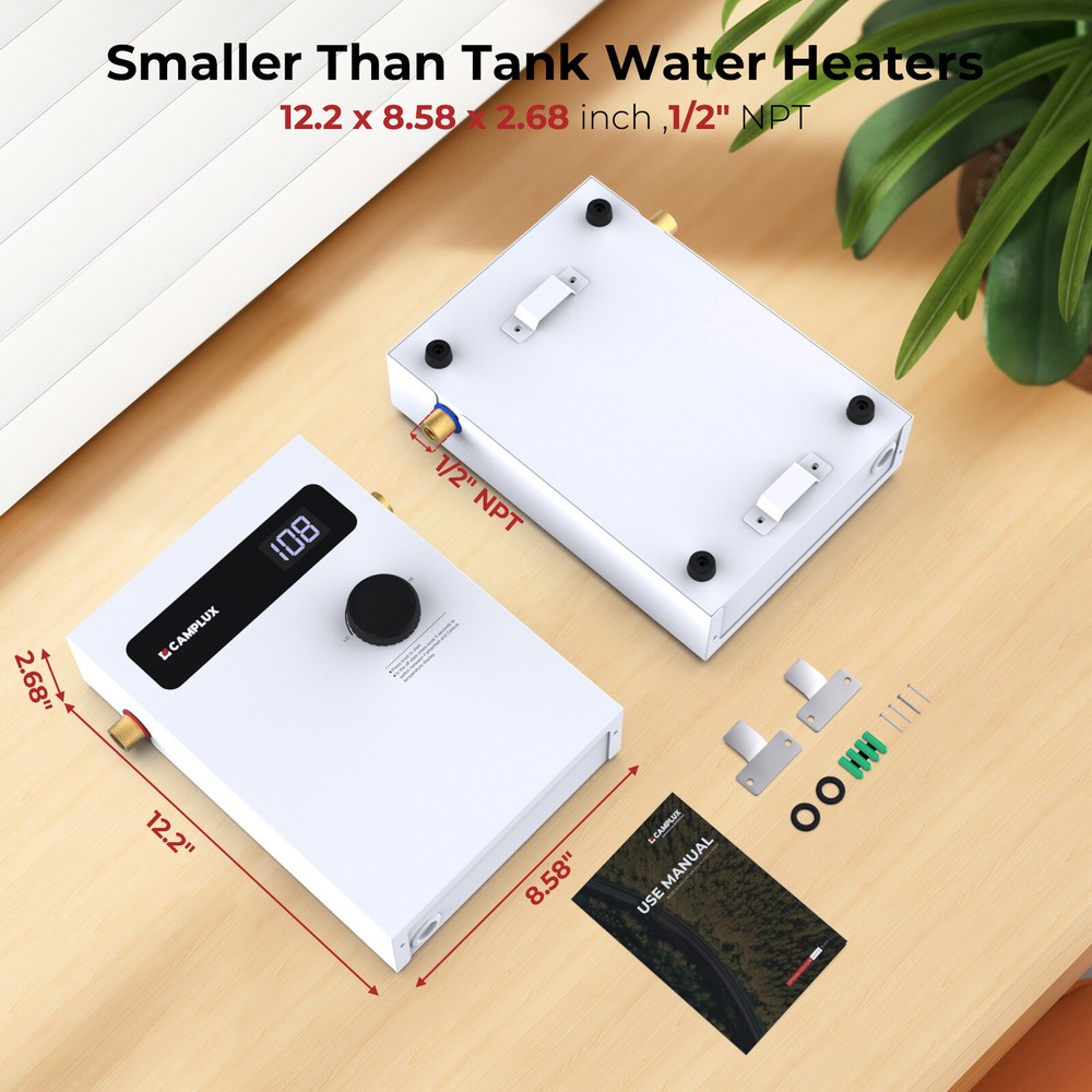 CAMPLUX 8kW Tankless Water Heater Electric 240V Compact Instant Hot Water Heater