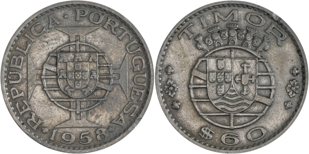 Timor: 60 Centavos Nickel Brass 1958 - VF-XF