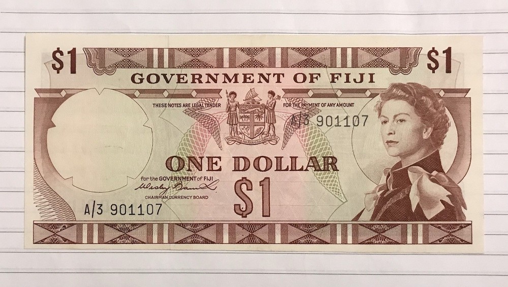 Fiji 1 Dollar 1971 P-65a XF