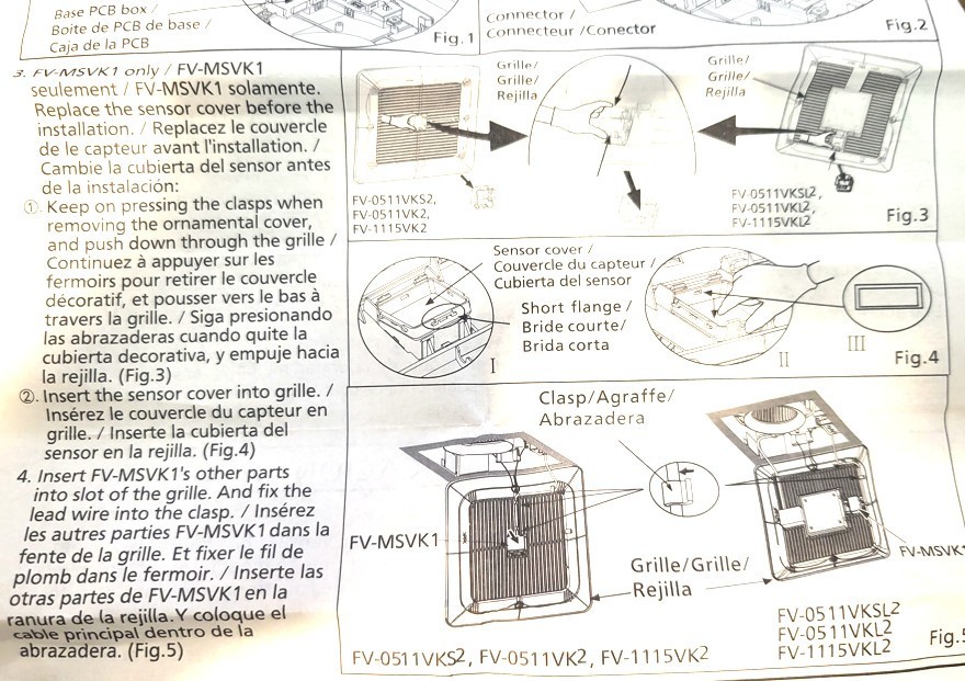 (NEW) PANASONIC FV-MSVK1 WHISPERGREEN SELECT MOTION SENSOR MODULE