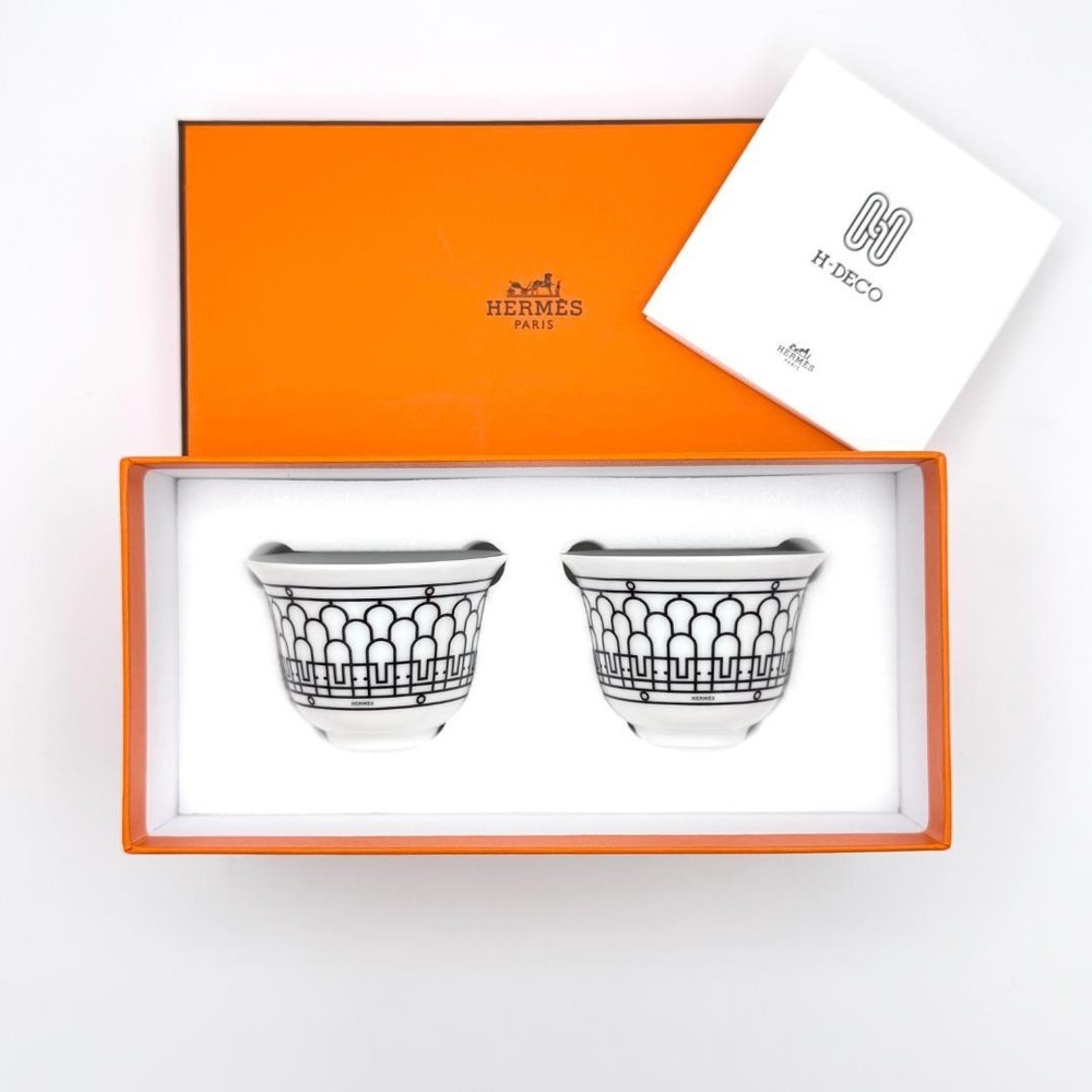 HERMES H Deco Small Cup Pair Set