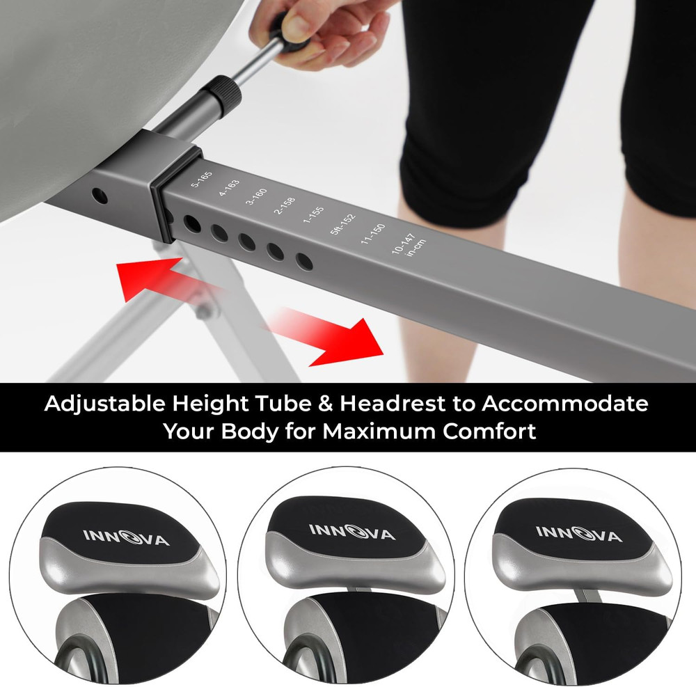 Innova ITX9900 Inversion Table with Air Lumbar Support, Black/Gray
