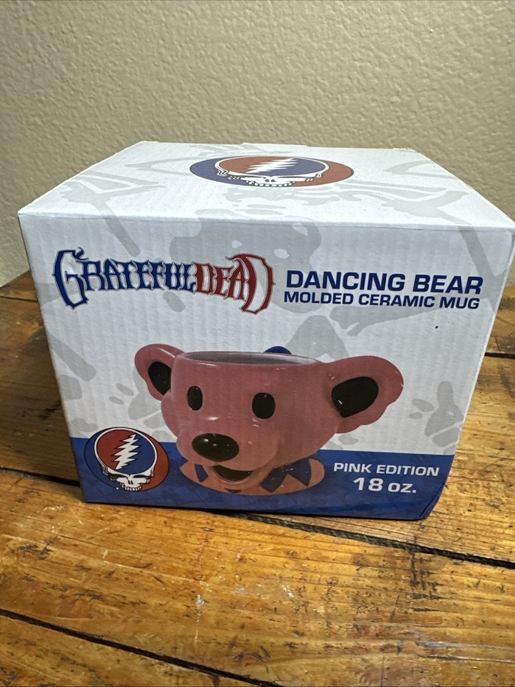 Grateful Dead Dancing Bear Ceramic Mug. Pink