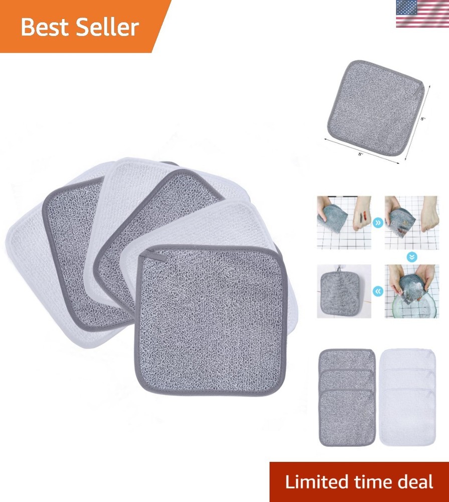 Eco-Friendly Microfiber Makeup Remover & Cleansing Cloths, 6 Pack | Soft 8x8 in