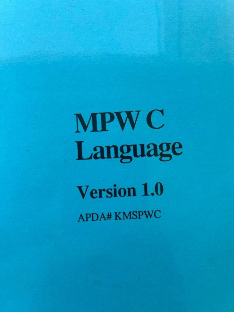 Apple MPW C Language Version 1.0 Manual APDA Vintage Developer Docs