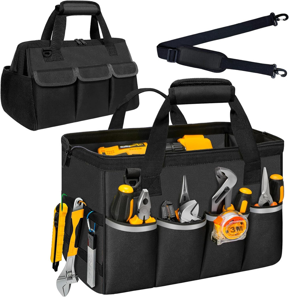 Tool Bag, Portable Tool Box Organizer Adjustable Shoulder Strap, Carry Tool Tote