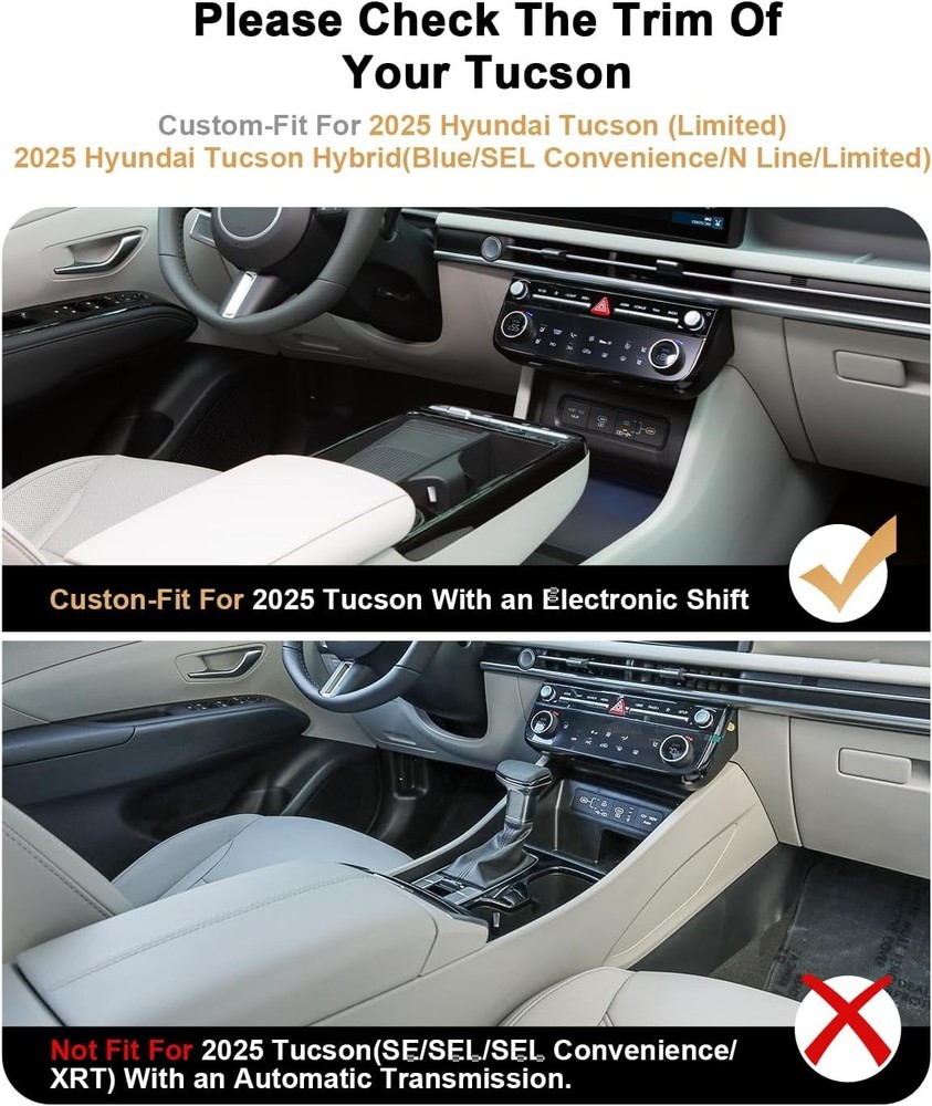 Double-Layer Center Console Organizer For 2025 Tucson Doule-Layer