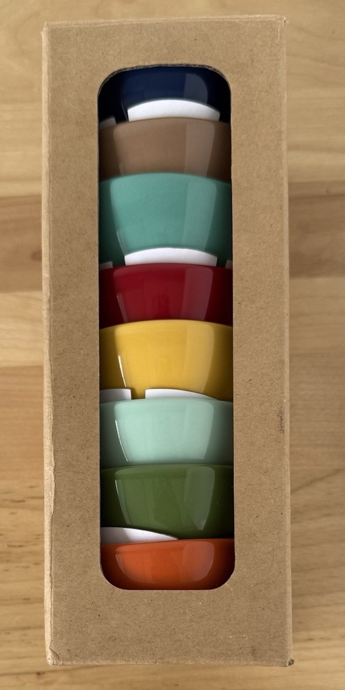 FISHS EDDY 8 Piece Set Multicolor Small Nut Bowls Multicolor