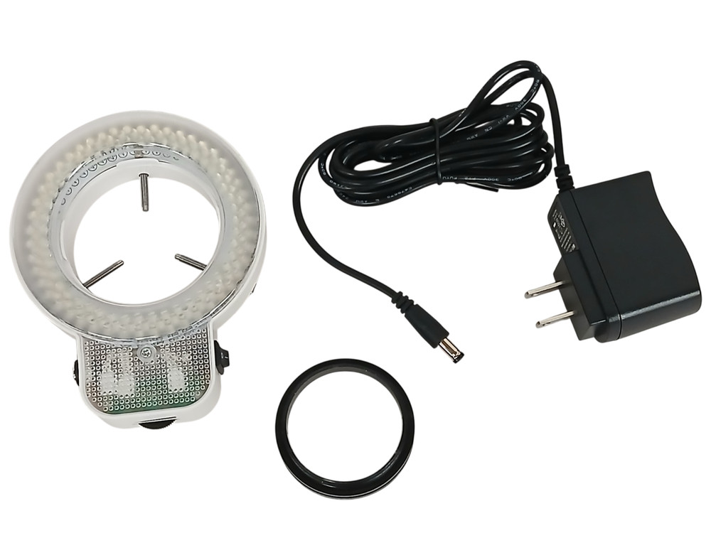 NEW AmScope 144S LED Adjustable Compact Microscope Ring Light + Adapter