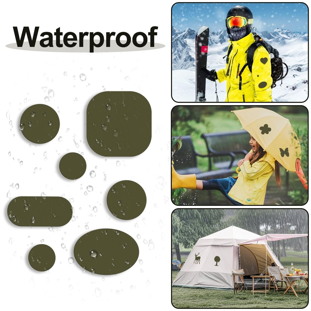 45PCS Down Jacket Repair Patch for Puffer Three Sizes, Pre-Cut-Army Green