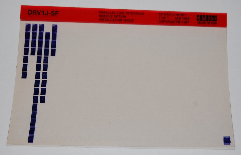 DEC DRV1J-SF Parallel Line Interface Module Option Installation Guide Microfiche