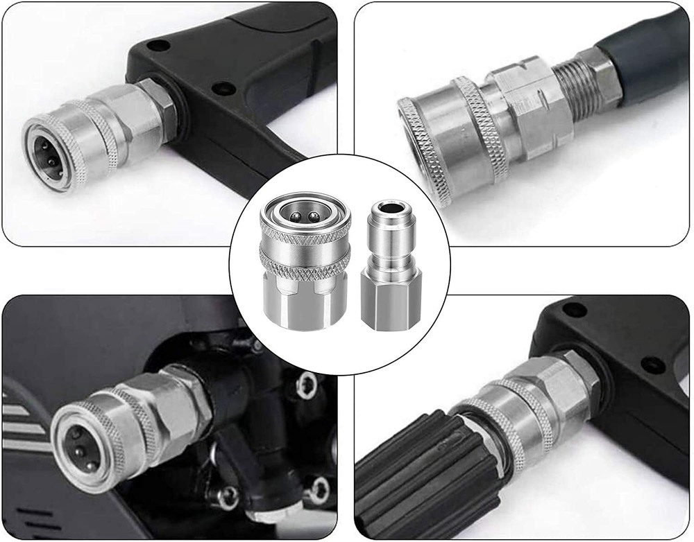 Pressure Washer Adapter Set,Quick Connect Kit 5000PSI (3/8 inch quick connector)