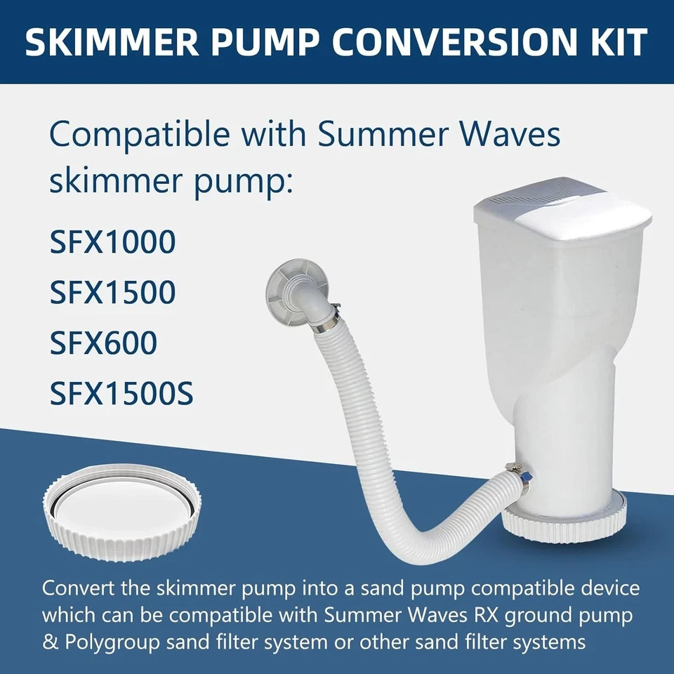 Conversion Kit Replacement for Summer Waves Skimmer Pumps SFX1000 SFX1500...