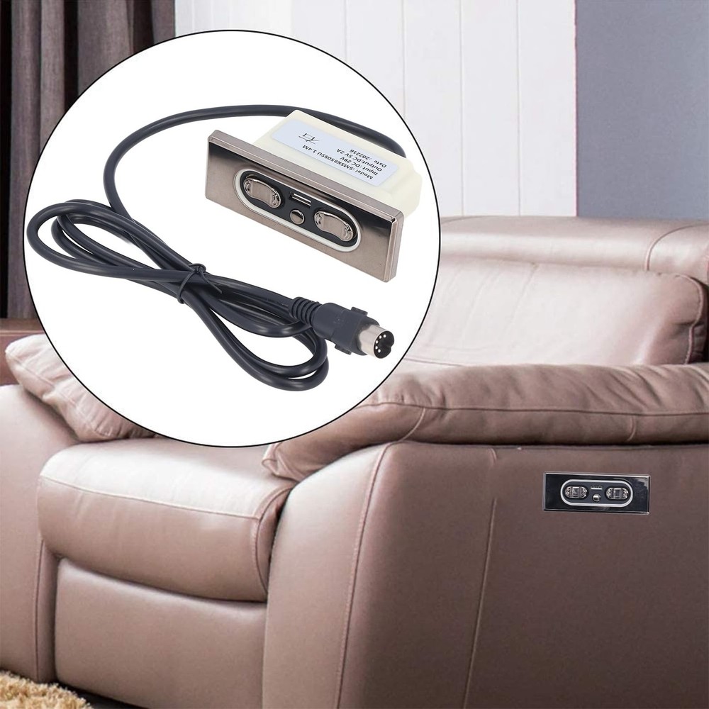 Sofa Controller 5 Button Power Recliner Switch 5 Pin Electric Remote USB Port