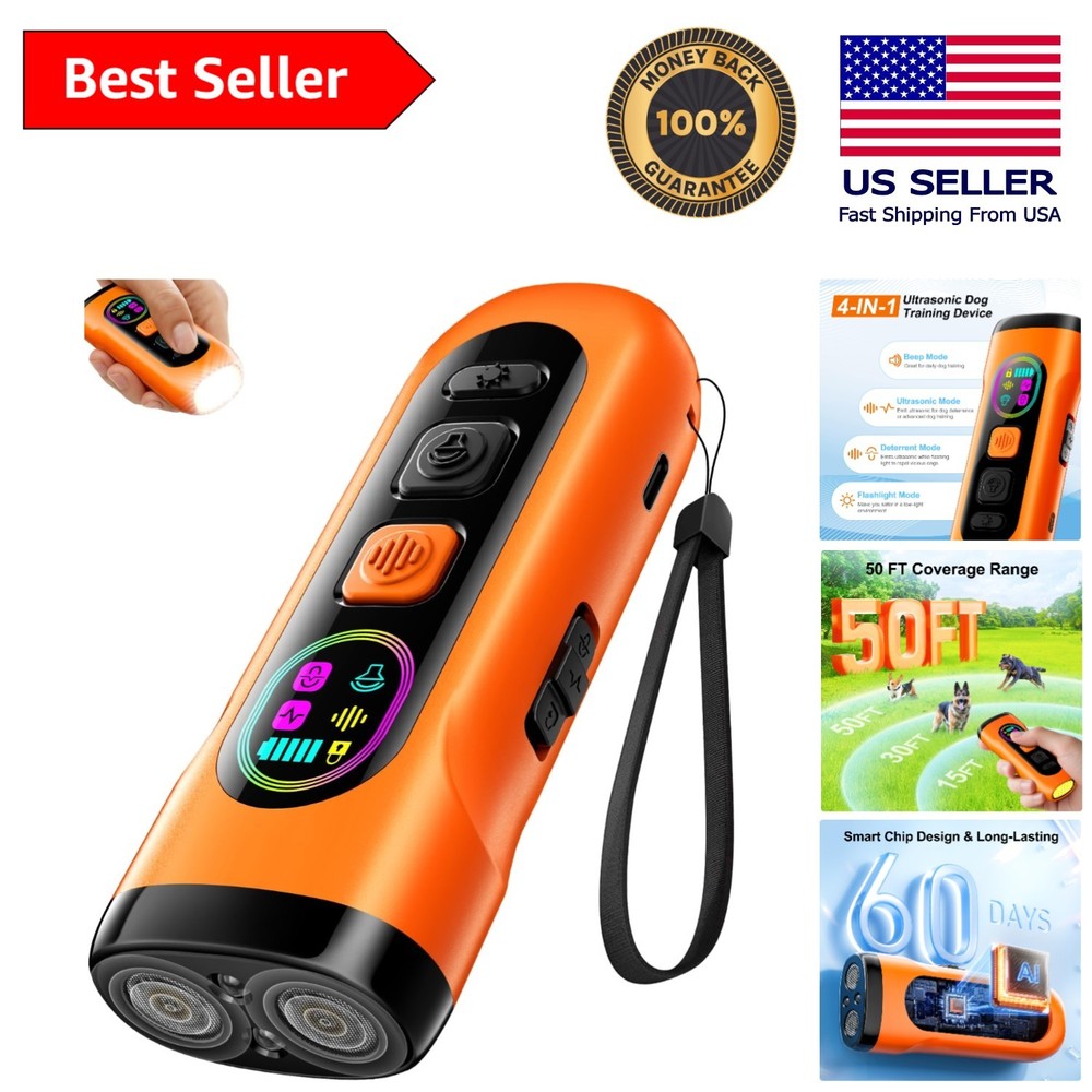 LED Flashlight Ultrasonic Bark Control Device - Safe & Portable for Dog Training