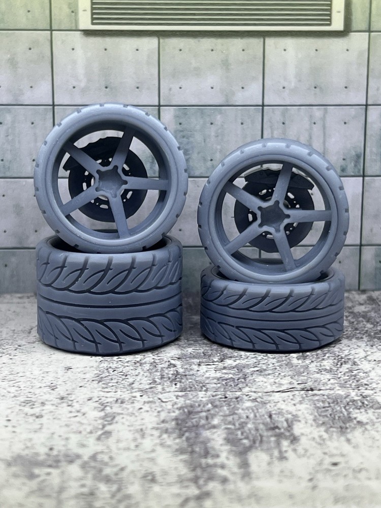1/18 Scale Resin Super Wide 3D Printed Wheel Set