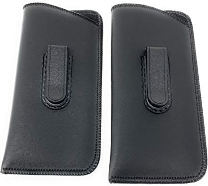 Soft-Lined Vertical Clip Pocket Eyeglass Case Black - Slip-in Protector 2-Pack