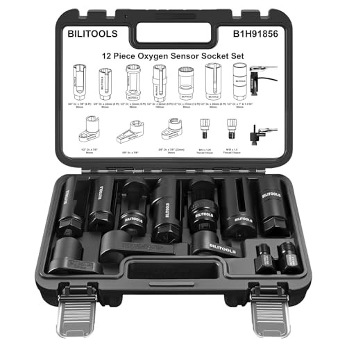-Piece O2 Oxygen Sensor Socket Set 7/8" (22mm), 1" & 1-1/16", Offset Oxygen 12
