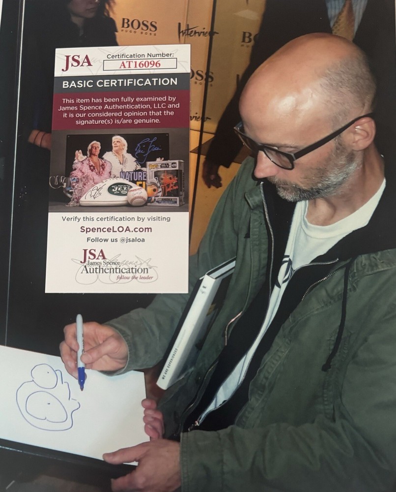 Moby Signed Autographed Sketch Approximately 8x10 , Jsa