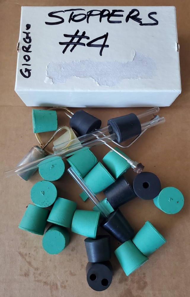 Rubber Stoppers Assorted Sizes (0#-9#). c.a. 190 Stoppers, see description