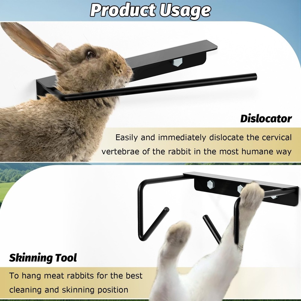 Rabbit Dislocator Skinning Tool Set, Cervical Dislocation Tool, Heavy Metal M...