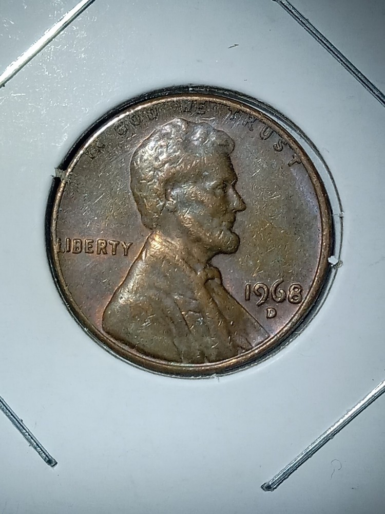 1968 Denver Lincoln Cent With Silver Fragment Error!!