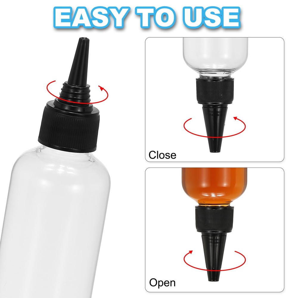 Plastic Applicator Bottle, 6 Pcs 3.4oz(100ml) Leak Proof Refillable Empty Dis...