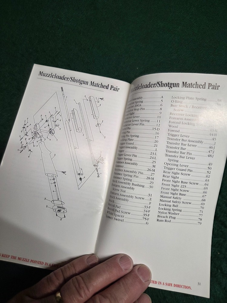 Rossi Firearms Muzzleloading Rifle & Matched Pair Factory Owners Manual Original