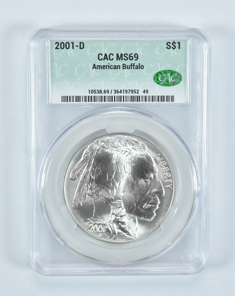 2001-D Buffalo Commemorative Silver Dollar MS69 CAC CACg