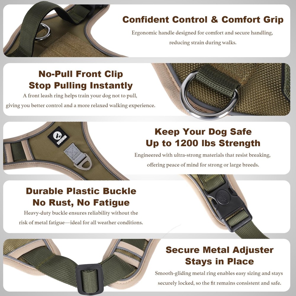 No-Pull Dog Harness for Small & Medium Dogs, Reflective Adjustable Vest with ...