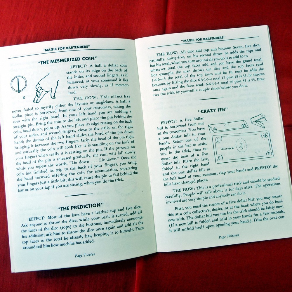 Magic For Bartenders Book - Easy To Do Magic Tricks, Learn 29 Simple Tricks