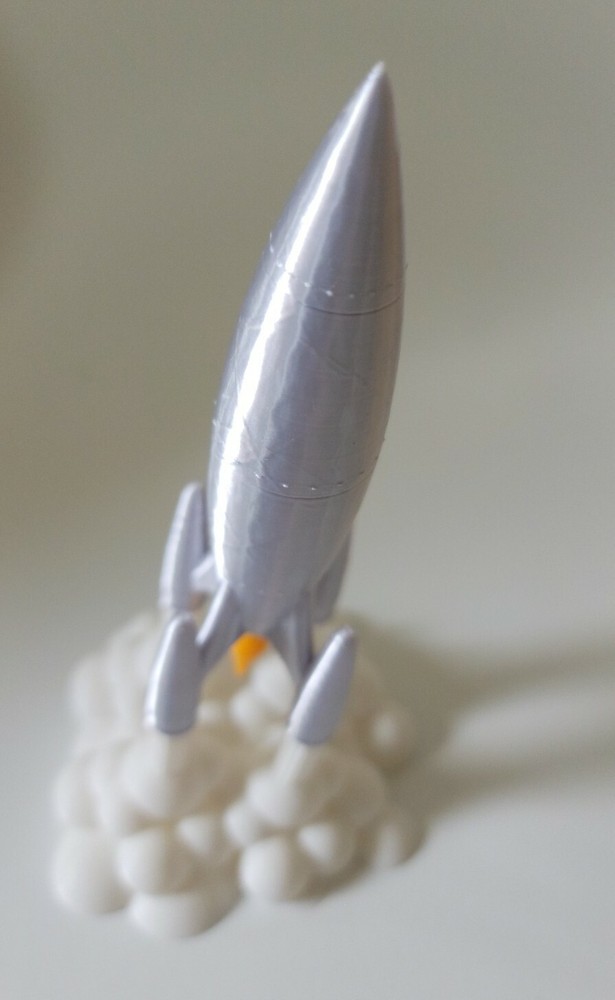 3D Printed Rocket Model, Scifi Space Rocket, Aerospace & Science Decor 7.6"