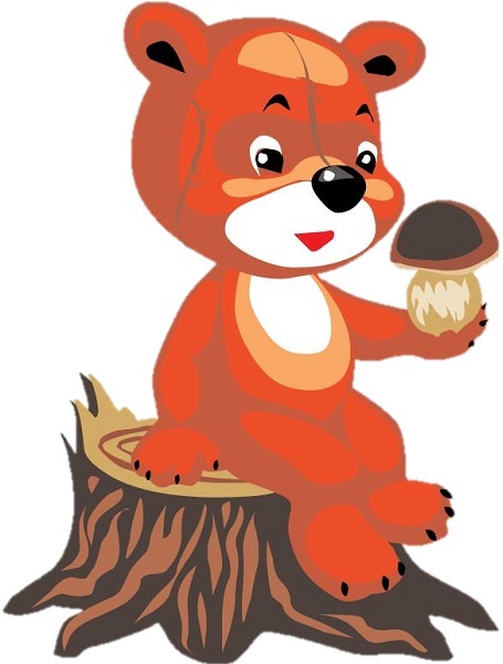 30 Custom Bear With Mushroom Personalized Address Labels
