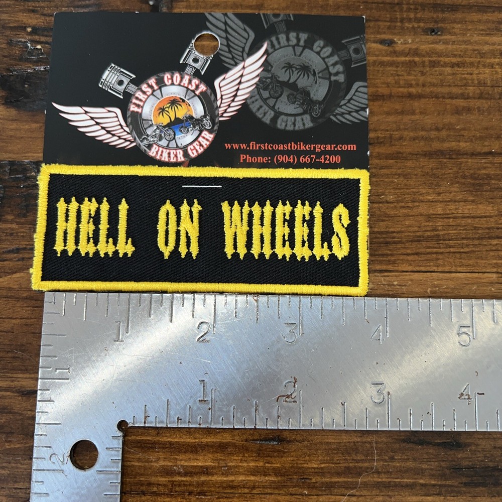Hell On Wheels 4” Patch Black And Yellow