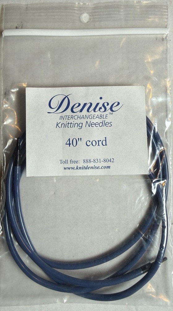 Denise Interchangeable Knitting Extra Long Cord Blue 40”
