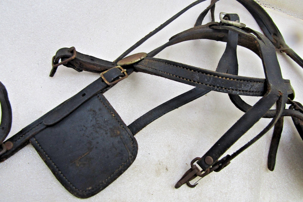 Celluloid harness spreaders & leather pieces