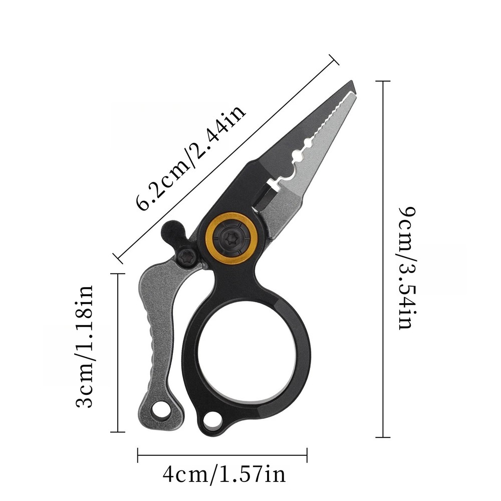 1× Anti-Rust Mini Fishing Pliers Scissors Line Cutter Hook Remover Split Ring