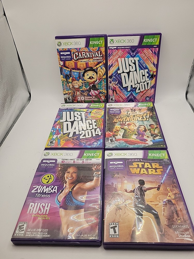 Microsoft Xbox 360 Kinect Sensor Bar + 6 Games Bundle FAST SHIP