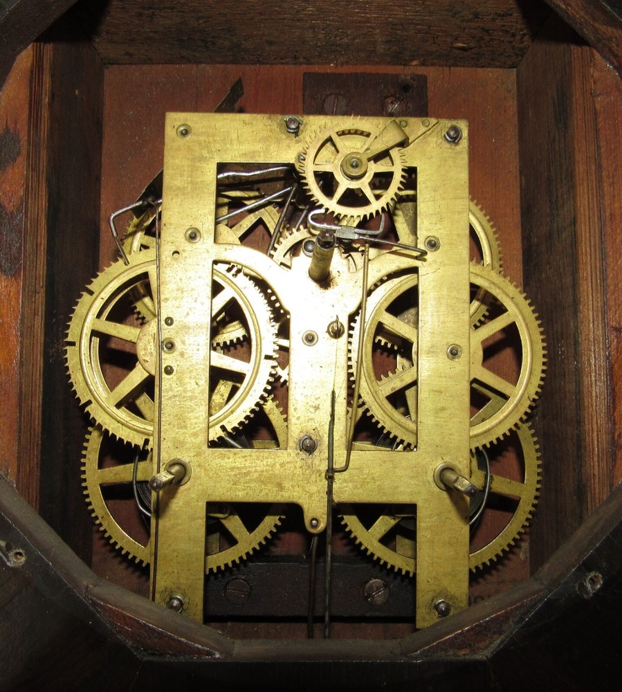 Antique New Haven Regulator Wall Clock 8-Day, Time/Strike, Key-wind