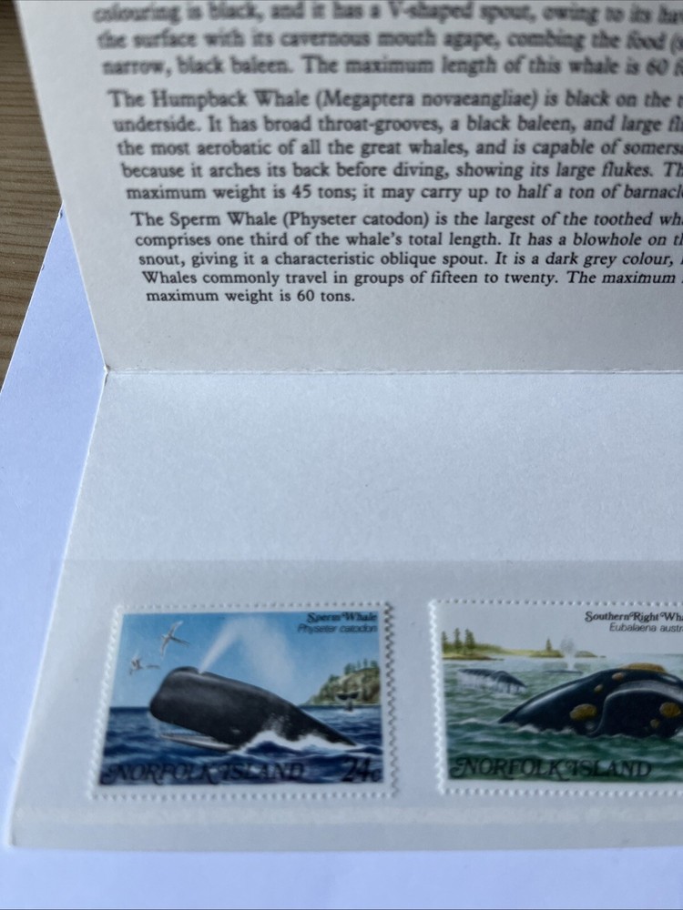 1982 Norfolk Island Mint Stamps Presentation Pack - Whales