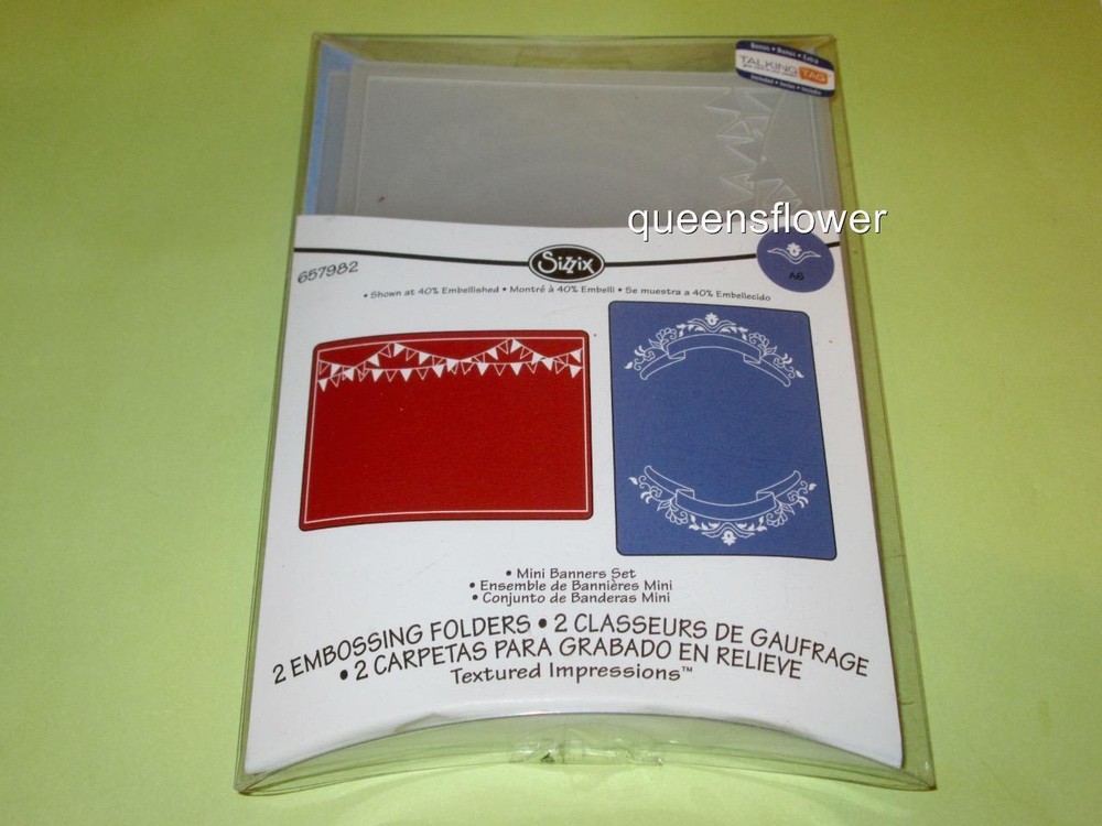 SIZZIX TEXTURED IMPRESSIONS EMBOSSING FOLDERS MINI BANNERS SET
